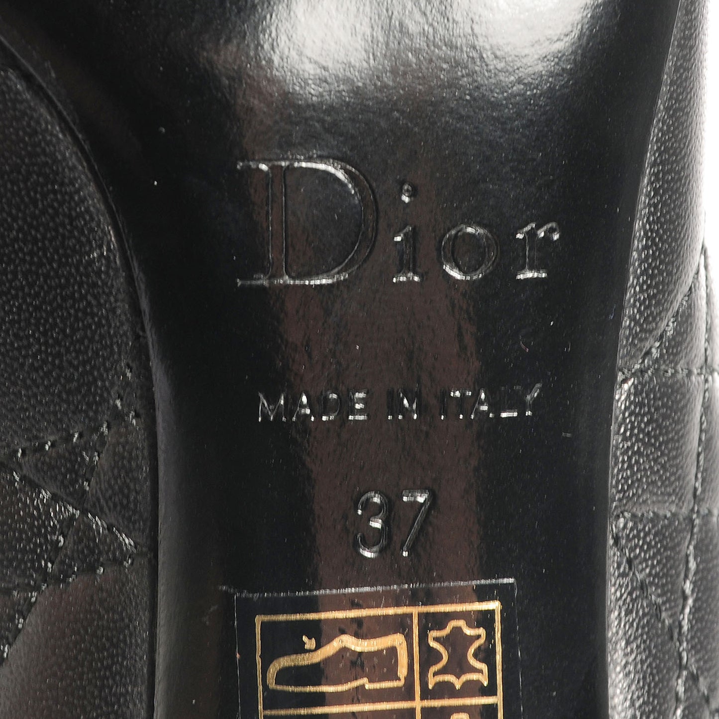 Lambskin Sweet Cannage Pumps 37 Black