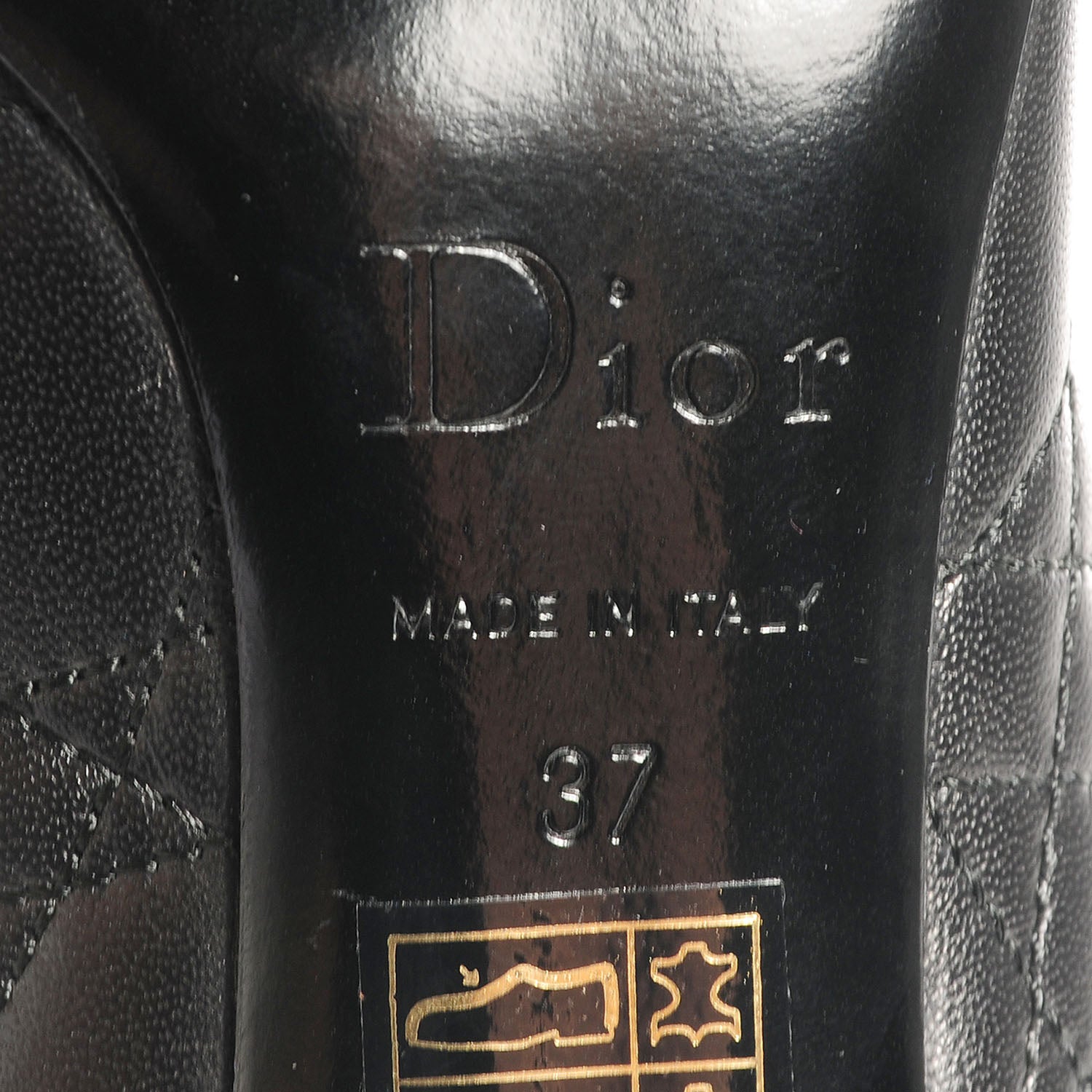 Christian Dior Lambskin Sweet Cannage Pumps 37 Black 6 of 6
