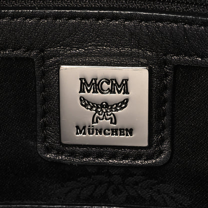 MCM Calfskin Perforated Shoulder Bag Black 6 of 11