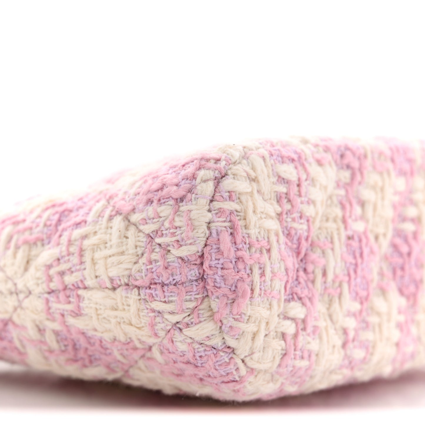 Tweed Quilted Mini Clutch With Chain Pink