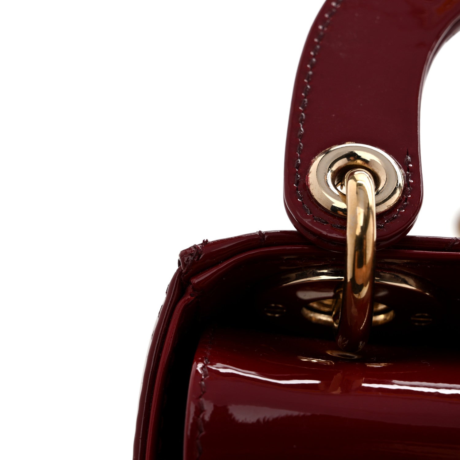 Christian Dior Patent Cannage Mini Lady Dior Red 11 of 12