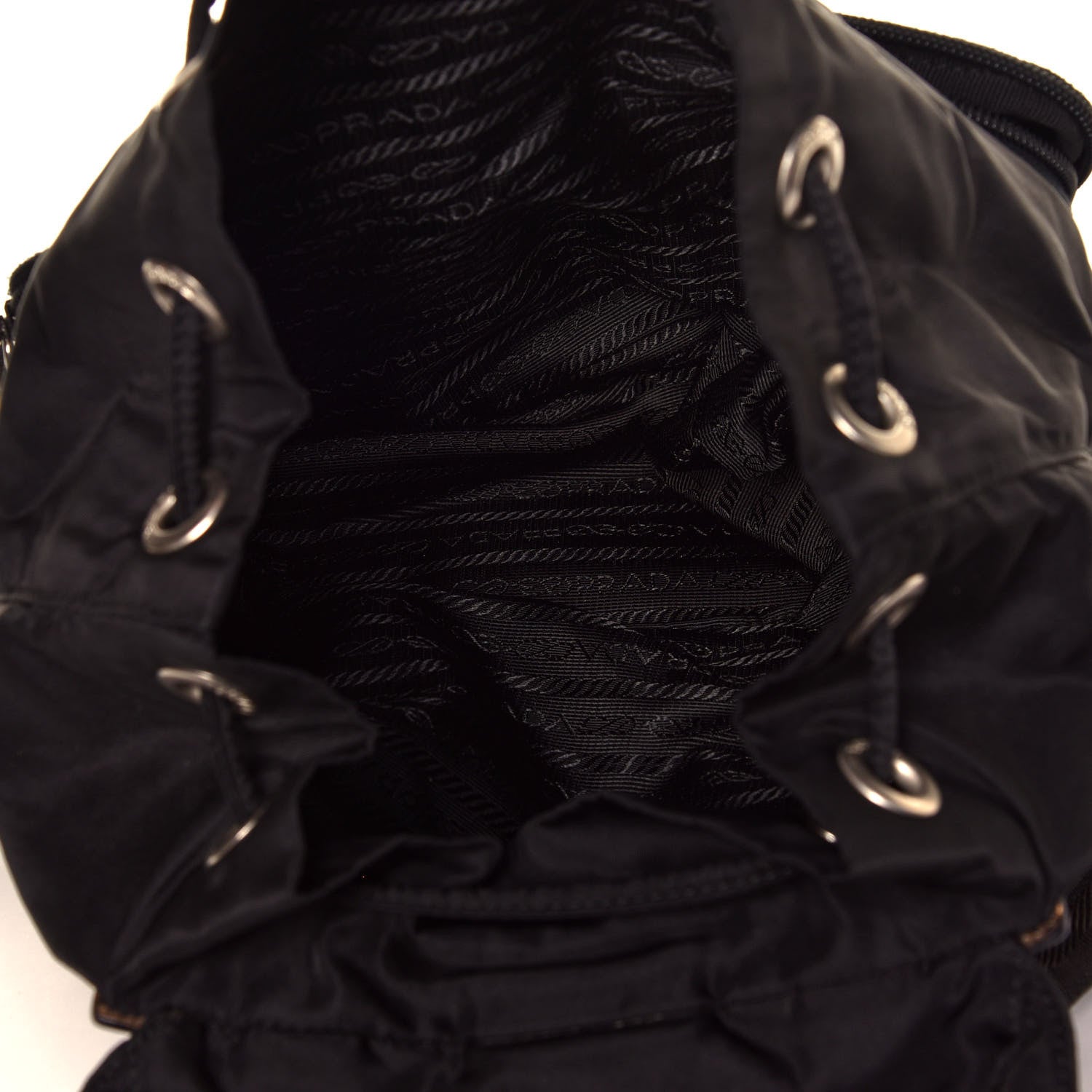 Prada Tessuto Nylon Saffiano Medium Backpack Black 4 of 4