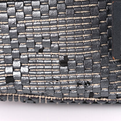 Fendi Metallic Lambskin Woven Baguette Grey 12 of 14