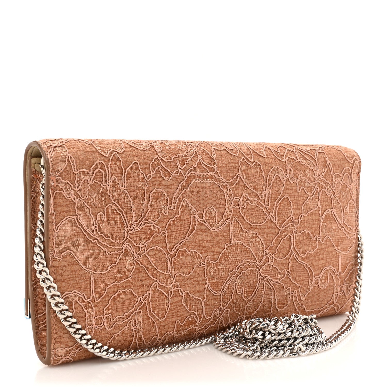 Jimmy Choo Lace Milla Wallet on Chain Powder Pink 3 of 11