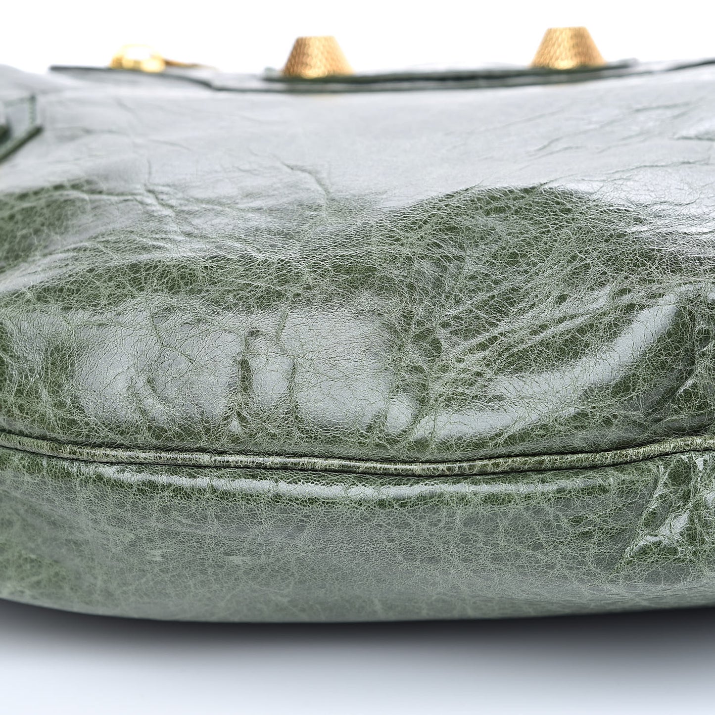 Agneau Giant 21 Gold Hardware Hobo Green