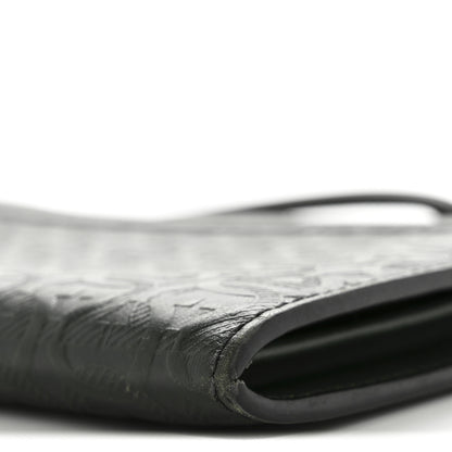 Salvatore Ferragamo Calfskin Gancini Embossed Wristlet Clutch Dark Green 10 of 13