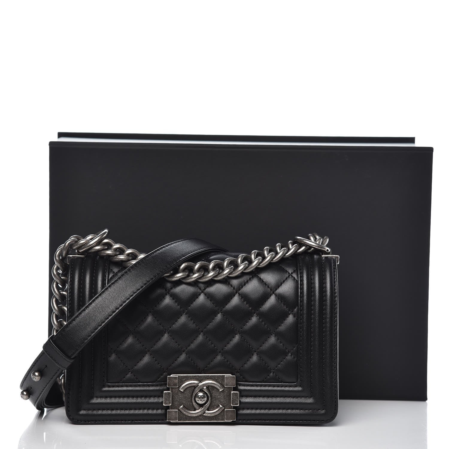 Chanel Lambskin Quilted Small Boy Flap Black 10 of 10