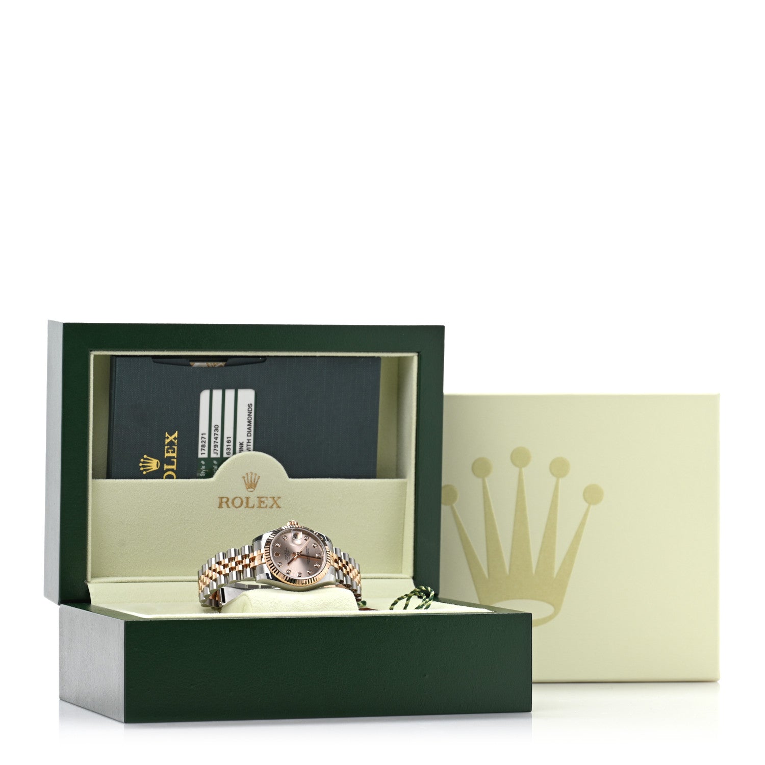 Rolex Stainless Steel 18K Everose Gold Diamond 31mm Oyster Perpetual Datejust Watch Pink 178271 5 of 5