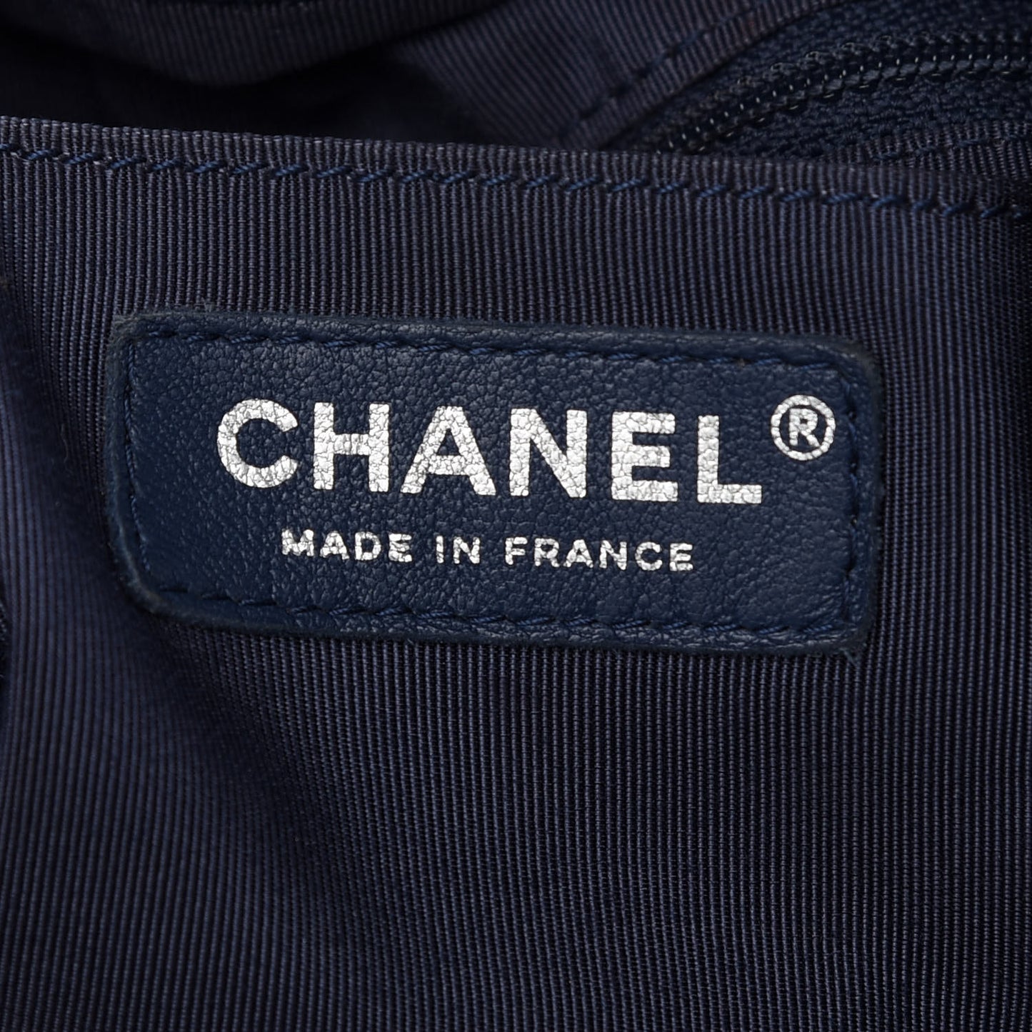 Lambskin Quilted CC Chain Drawstring Tote Blue