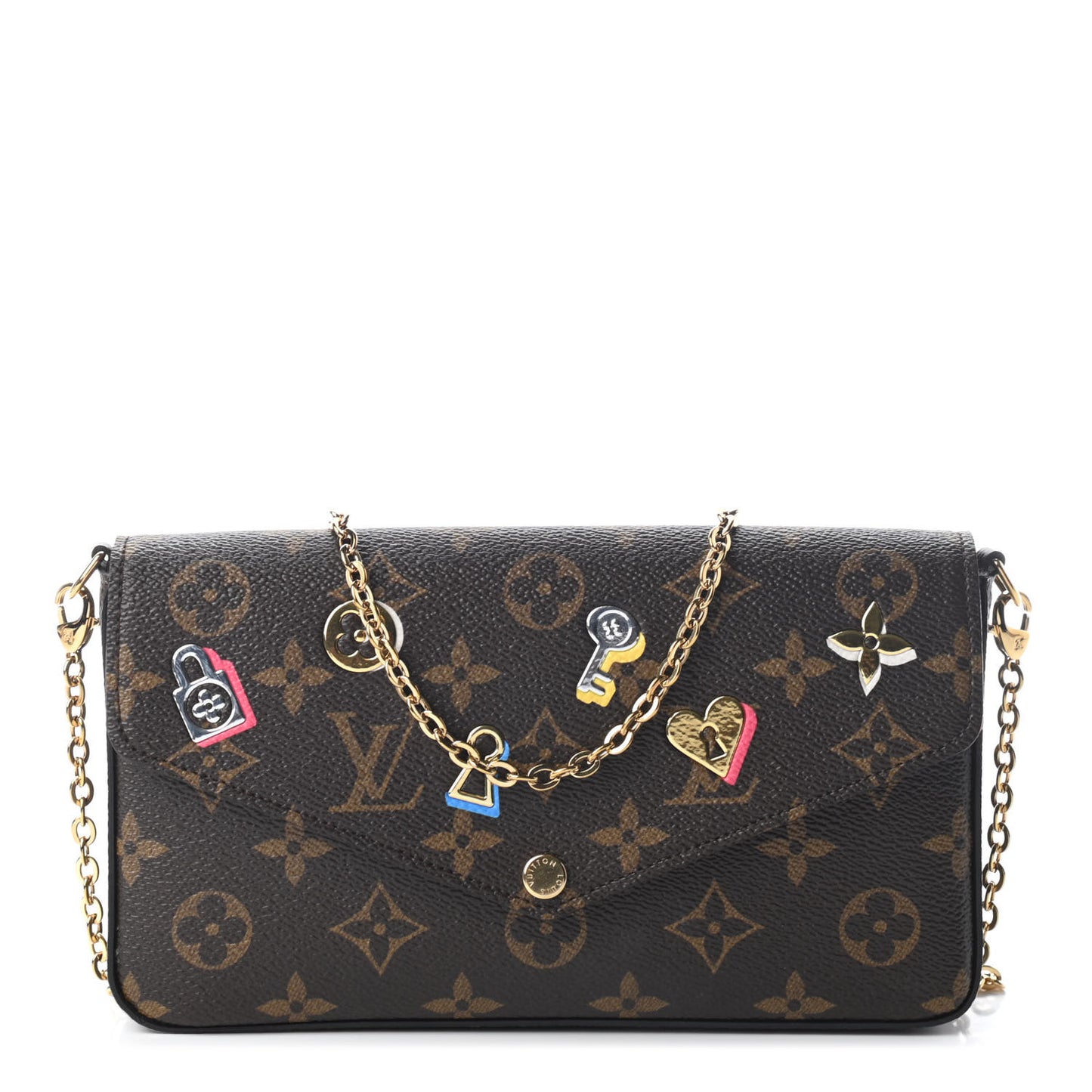 Monogram LV Love Lock Pochette Felicie Chain Wallet