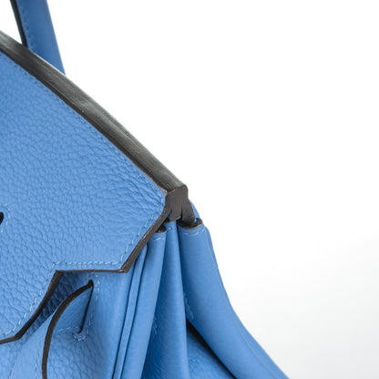 Hermes Taurillon Clemence Birkin 35 Bleu Paradis 27 of 27