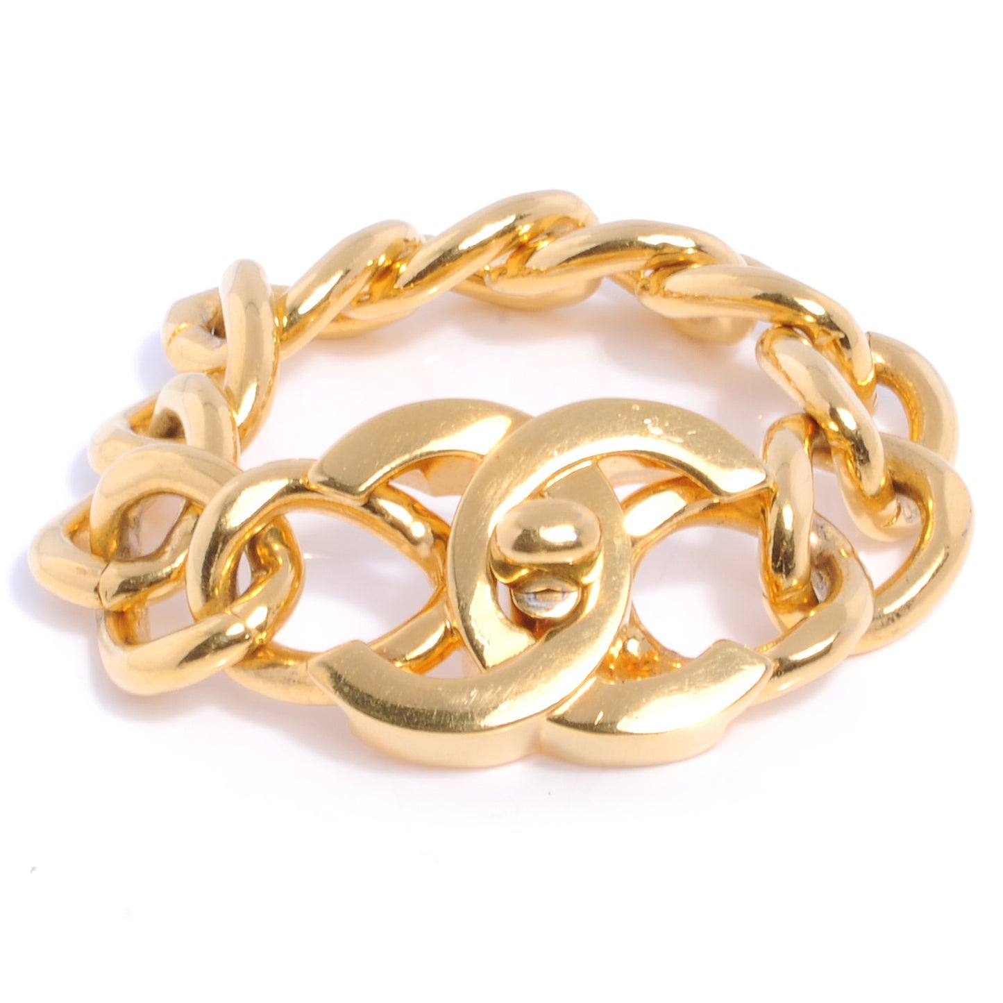 Chunky CC Chain Bracelet Gold