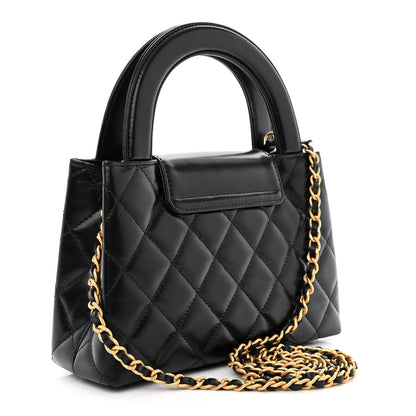 Chanel Shiny Aged Calfskin Quilted Nano Kelly Shopper Black 3 of 10