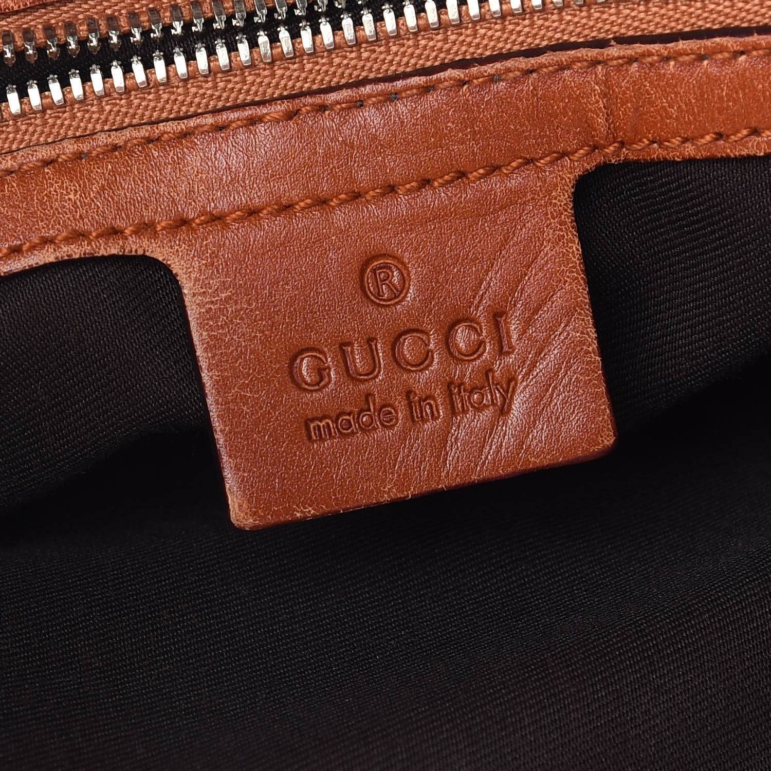 Gucci GGUCCI Calfskin Horsebit Embossed Glam Hobo Tan 5 of 8