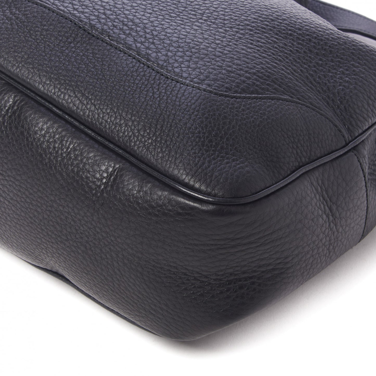 Pebbled Calfskin Medium Diana Bamboo Shoulder Bag Black