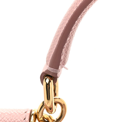 Dolce & Gabbana DOLCE GABBANA Dauphine Medium DG Family Patch Miss Sicily Satchel Rosa Carne 16 of 16