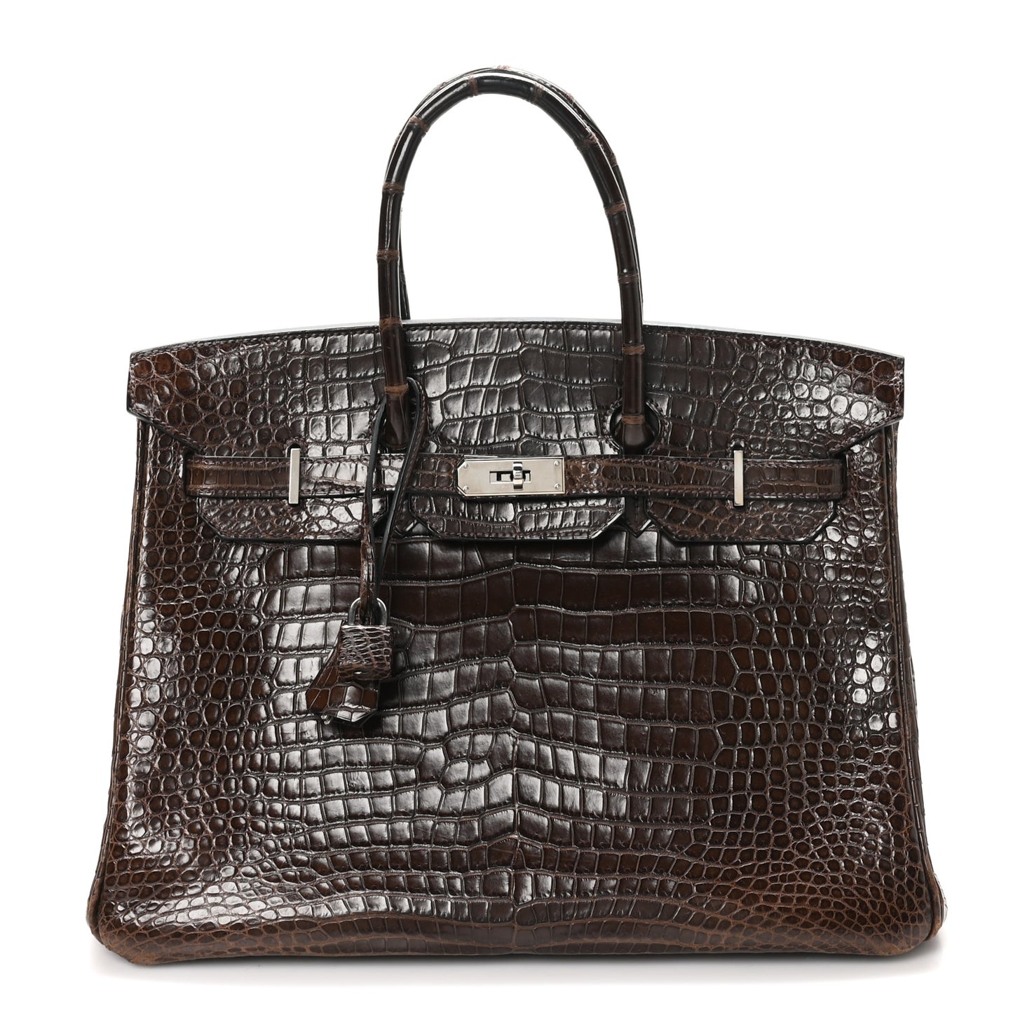 Shiny Porosus Crocodile Birkin 35 Havane