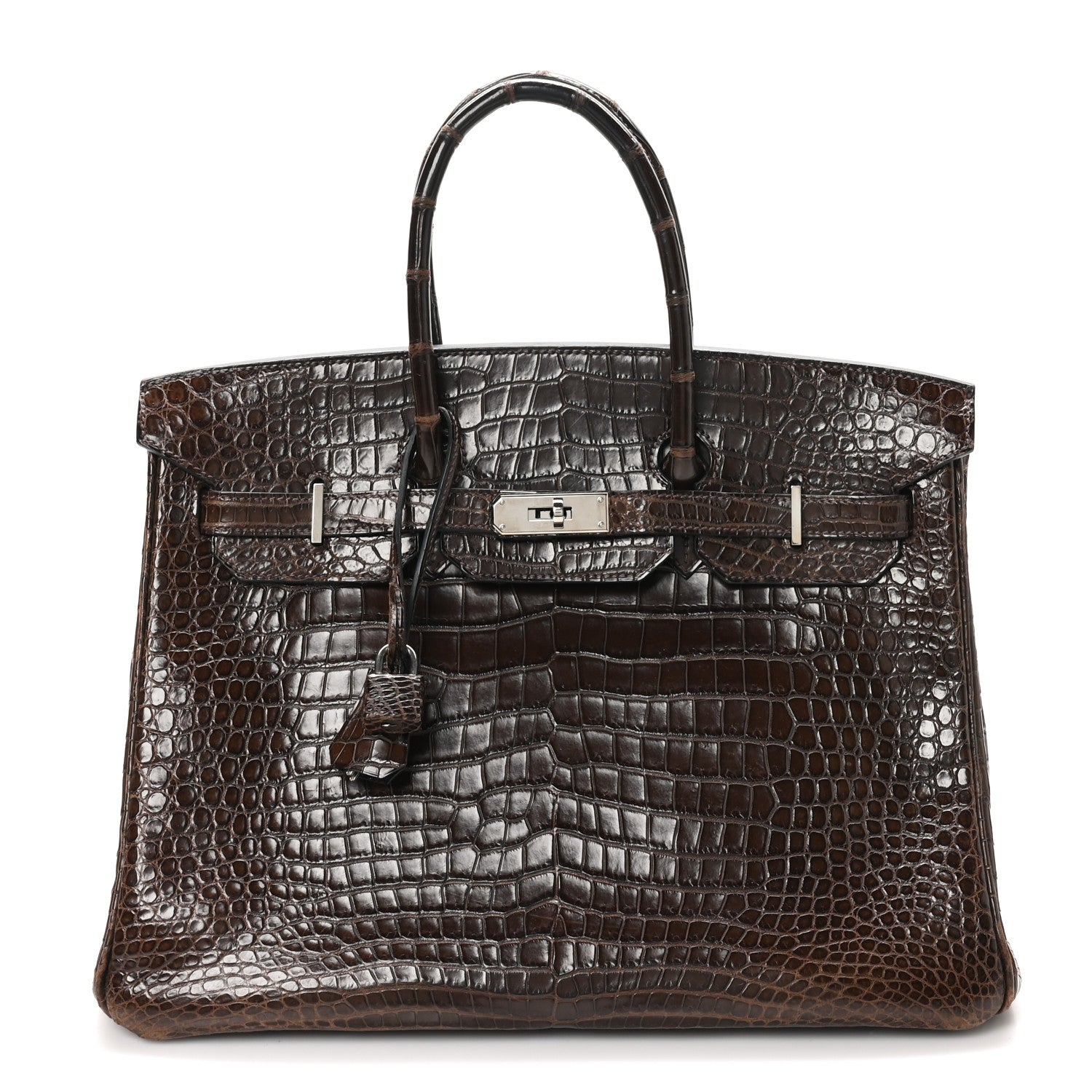 Hermes Shiny Porosus Crocodile Birkin 35 Havane 1 of 10