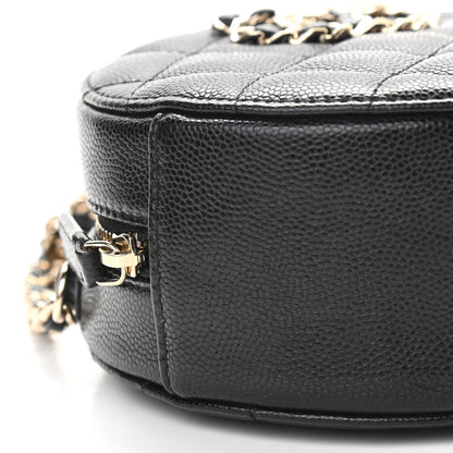 Chanel Caviar Quilted French New Wave Round Clutch With Chain Black 8 of 9