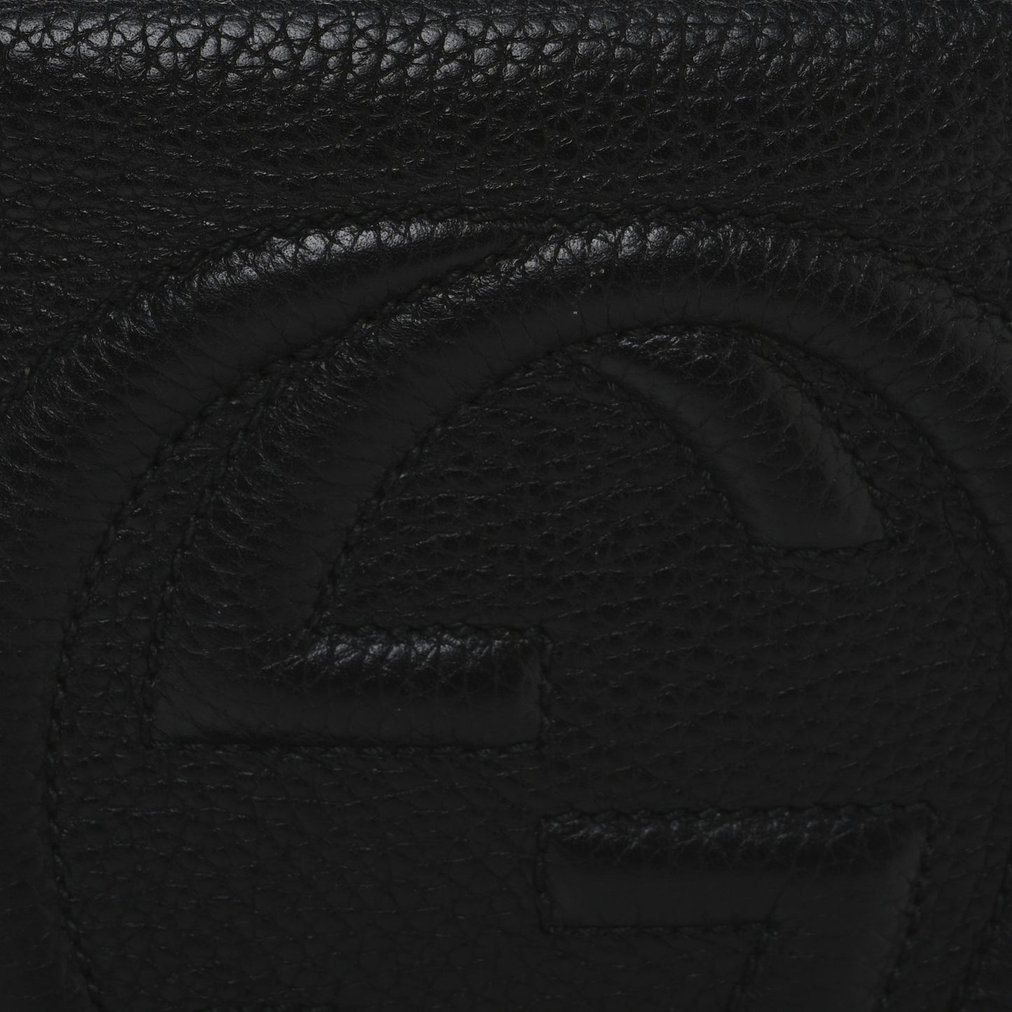 Pebbled Calfskin Small Soho Disco Bag Black