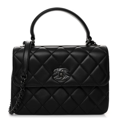 Chanel Lambskin Quilted Small Trendy CC Dual Handle Flap Bag So Black 1 of 11