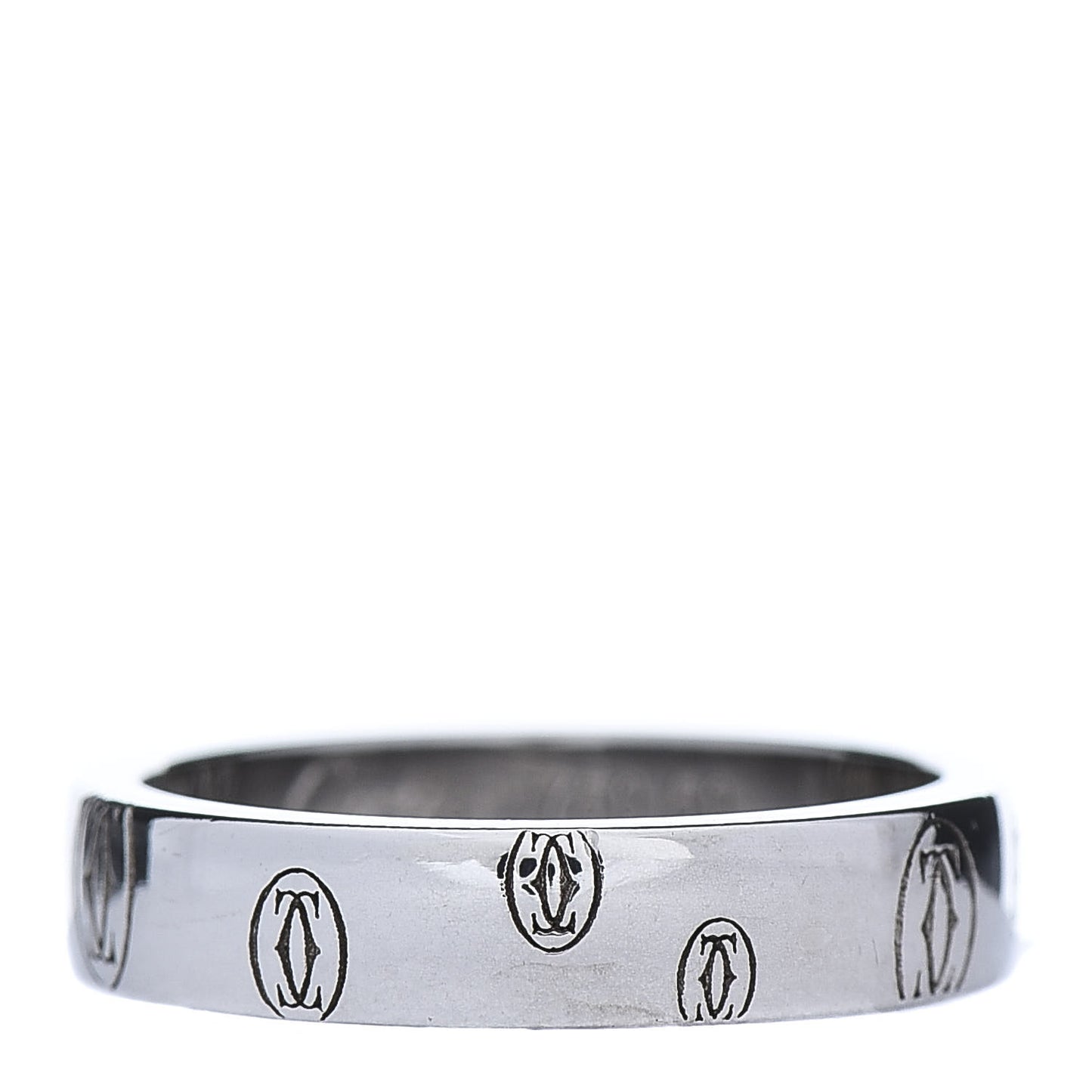 18K White Gold 4mm Happy Birthday Band Ring 50 5.25