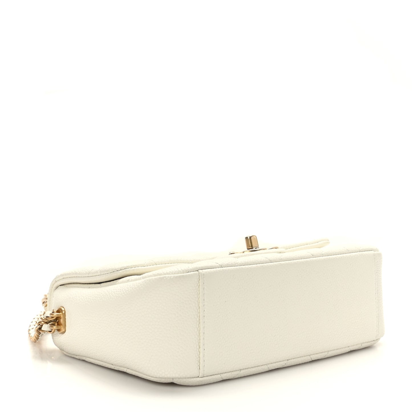 Caviar Quilted Chain Soul Flap White