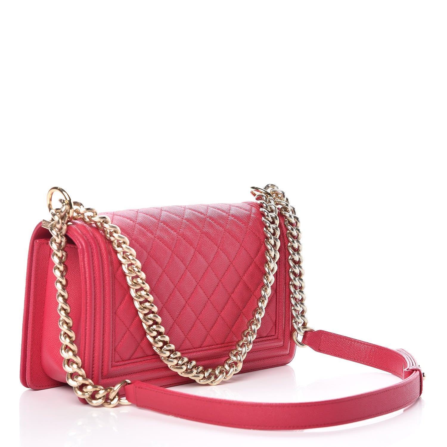 Chanel Caviar Quilted Medium Boy Flap Fuchsia 3 of 9