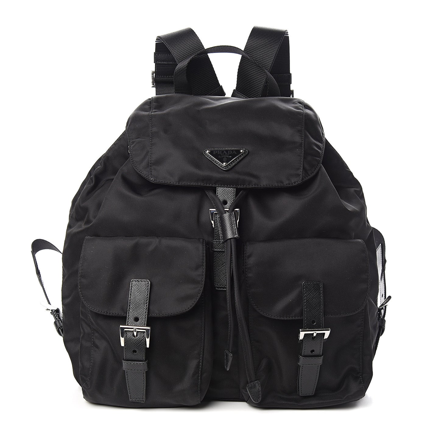 Tessuto Nylon Saffiano Medium Backpack Black