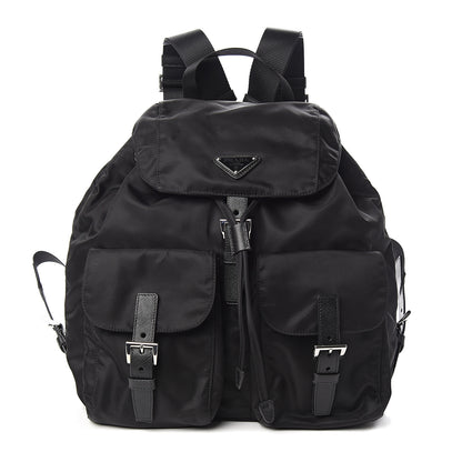 Prada Tessuto Nylon Saffiano Medium Backpack Black 1 of 9