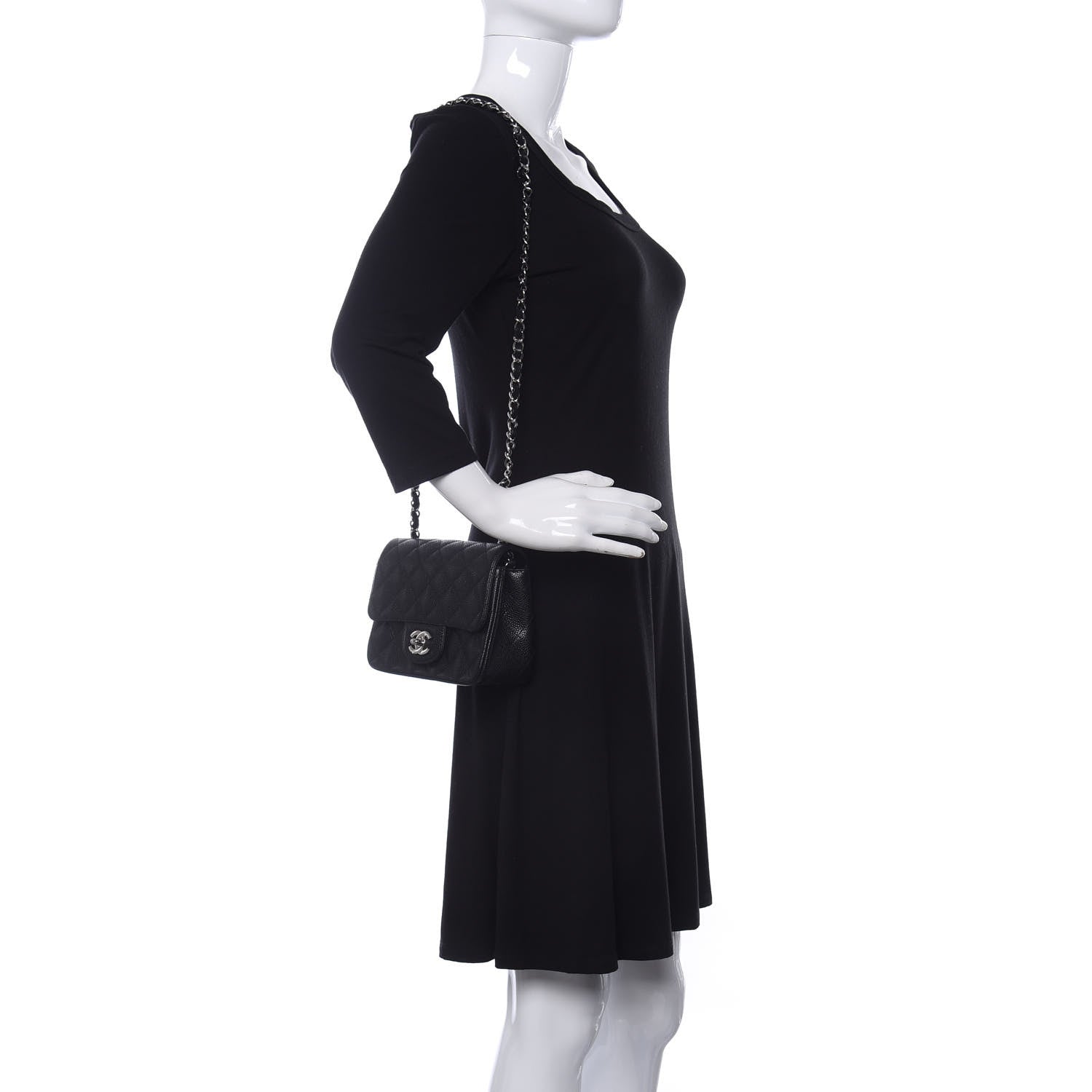 Chanel Caviar Quilted Mini Square Flap Black 2 of 10