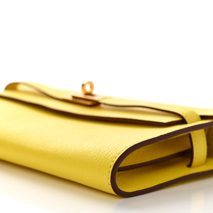 Hermes Chevre Mysore Kelly Wallet To Go Jaune Citron 9 of 10