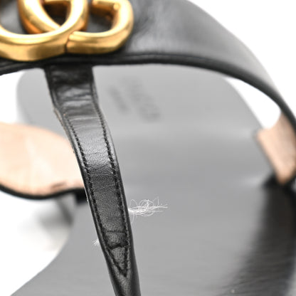 Gucci Calfskin GG Marmont Thong Sandals 40 Black 14 of 17