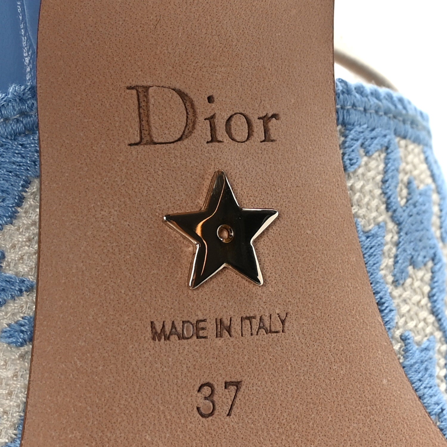 Christian Dior Micro PDP Cotton Houndstooth J'Adior Slingback 65mm Pumps 37 Cornflower 7 of 8