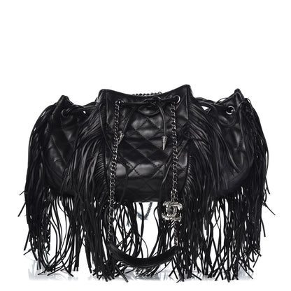 Chanel Lambskin Quilted Western Baluchon Fringe Bag Black 1 of 7
