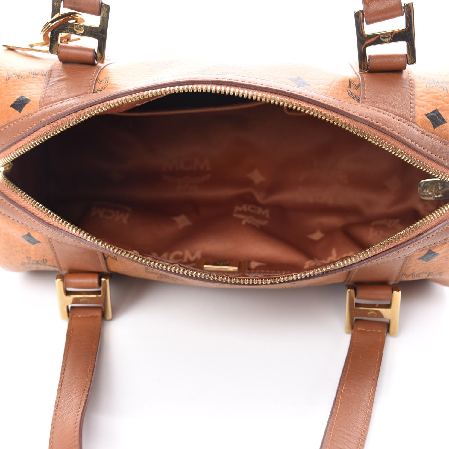 MCM Visetos Boston Bag Cognac 5 of 11