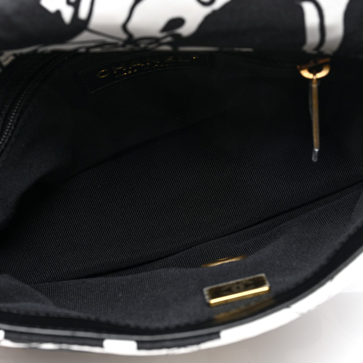 Canvas Printed Deer Coco Mini Single Flap White Black