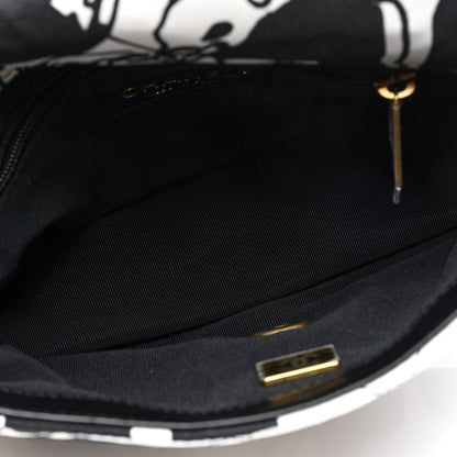 Chanel Canvas Printed Deer Coco Mini Single Flap White Black 5 of 10