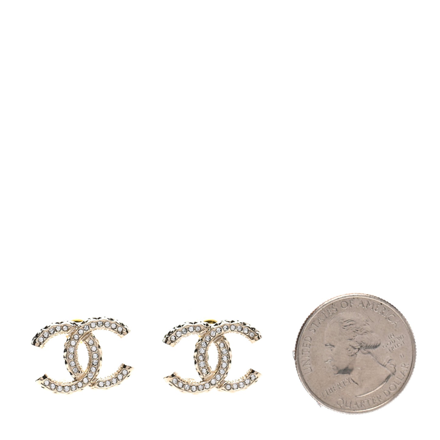 Crystal CC Earrings Gold
