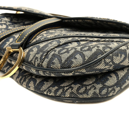 Christian Dior Monogram Double Saddle Bag Navy Blue 9 of 9