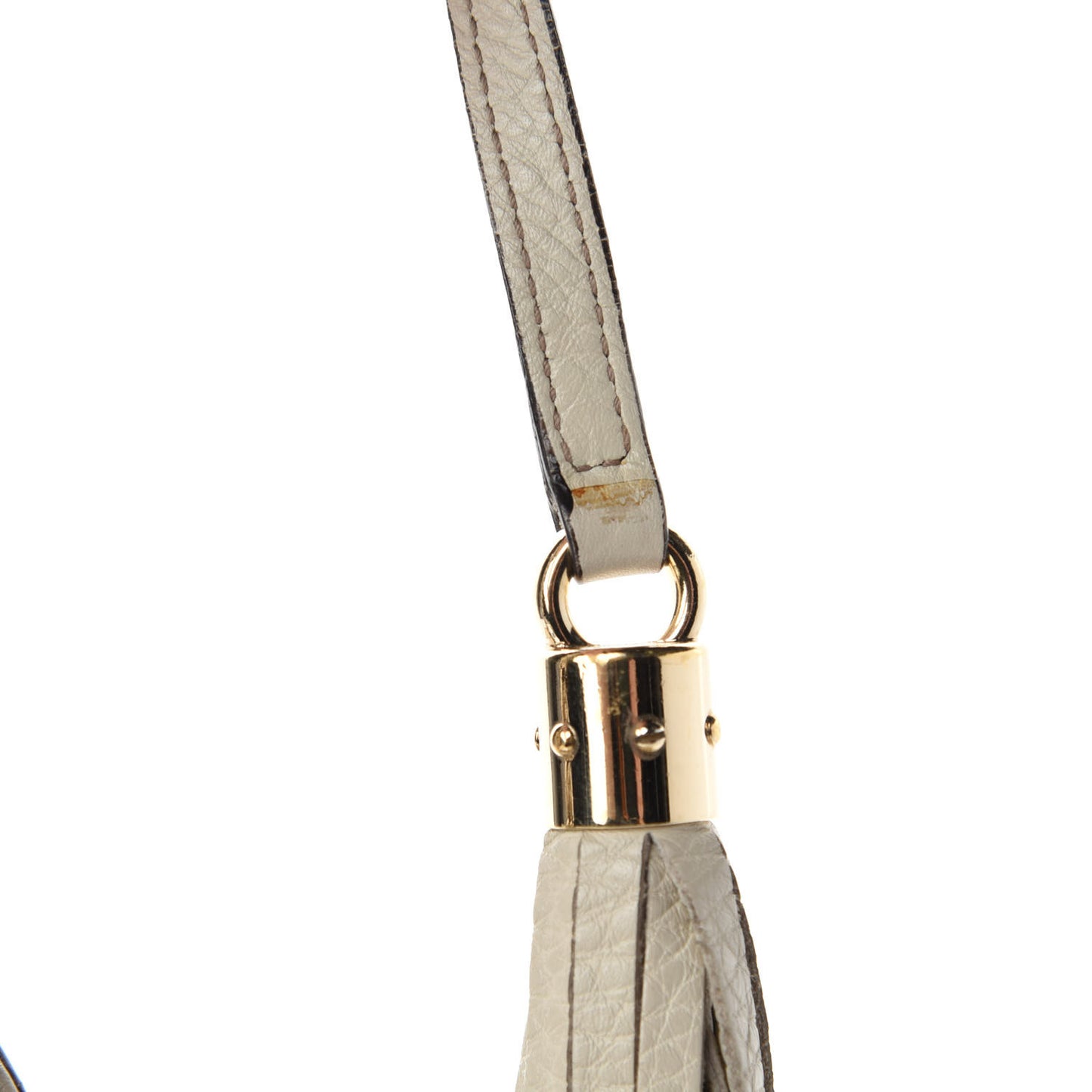 Pebbled Calfskin Medium Soho Chain Shoulder Bag Off White