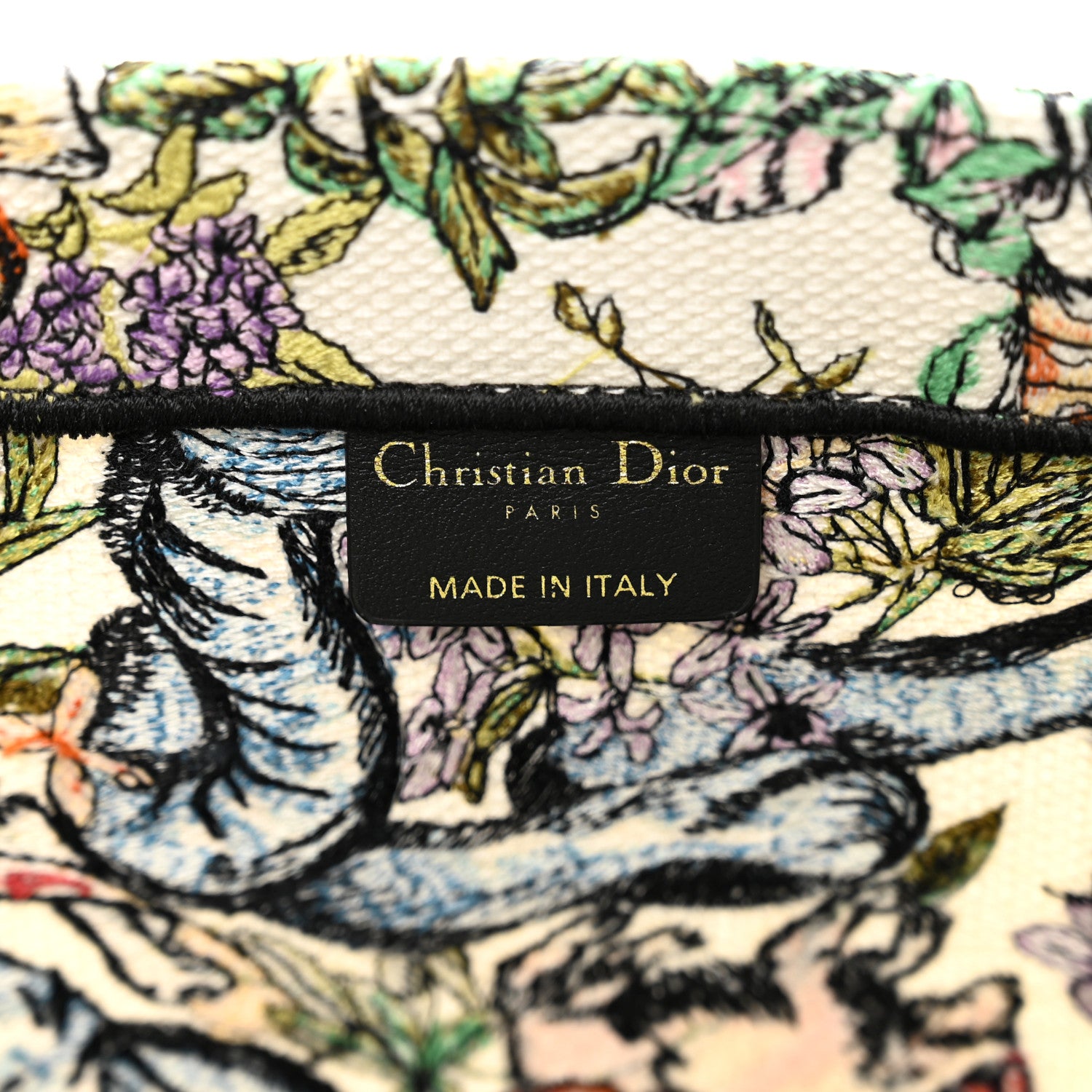 Christian Dior Canvas Embroidered Large D-Constellation Book Tote Latte Multicolor 5 of 9