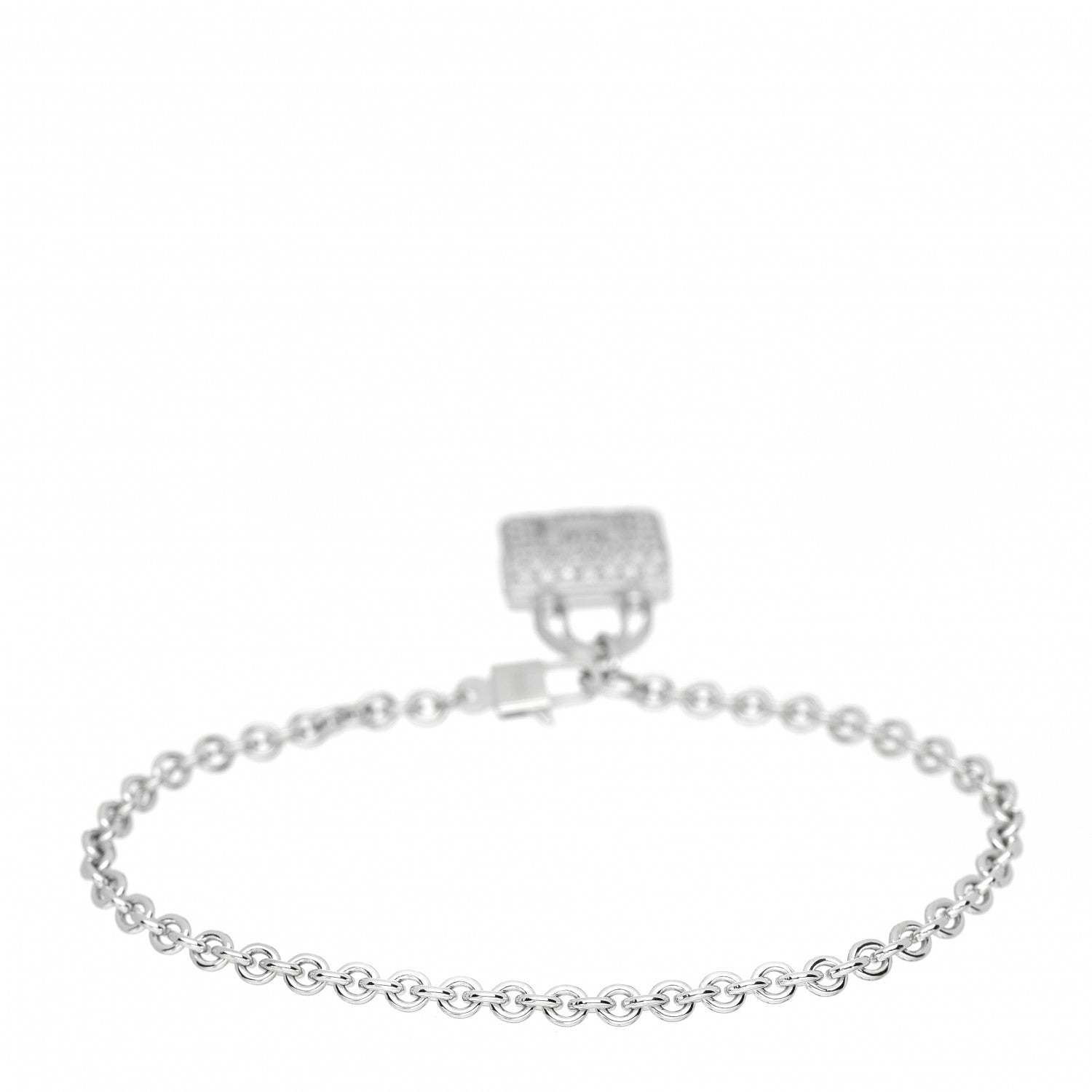 Hermes 18K White Gold Diamond Constance Amulettes Bracelet ST 3 of 5