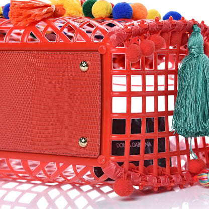 Dolce & Gabbana PVC Cage Market Tote Red 9 of 10