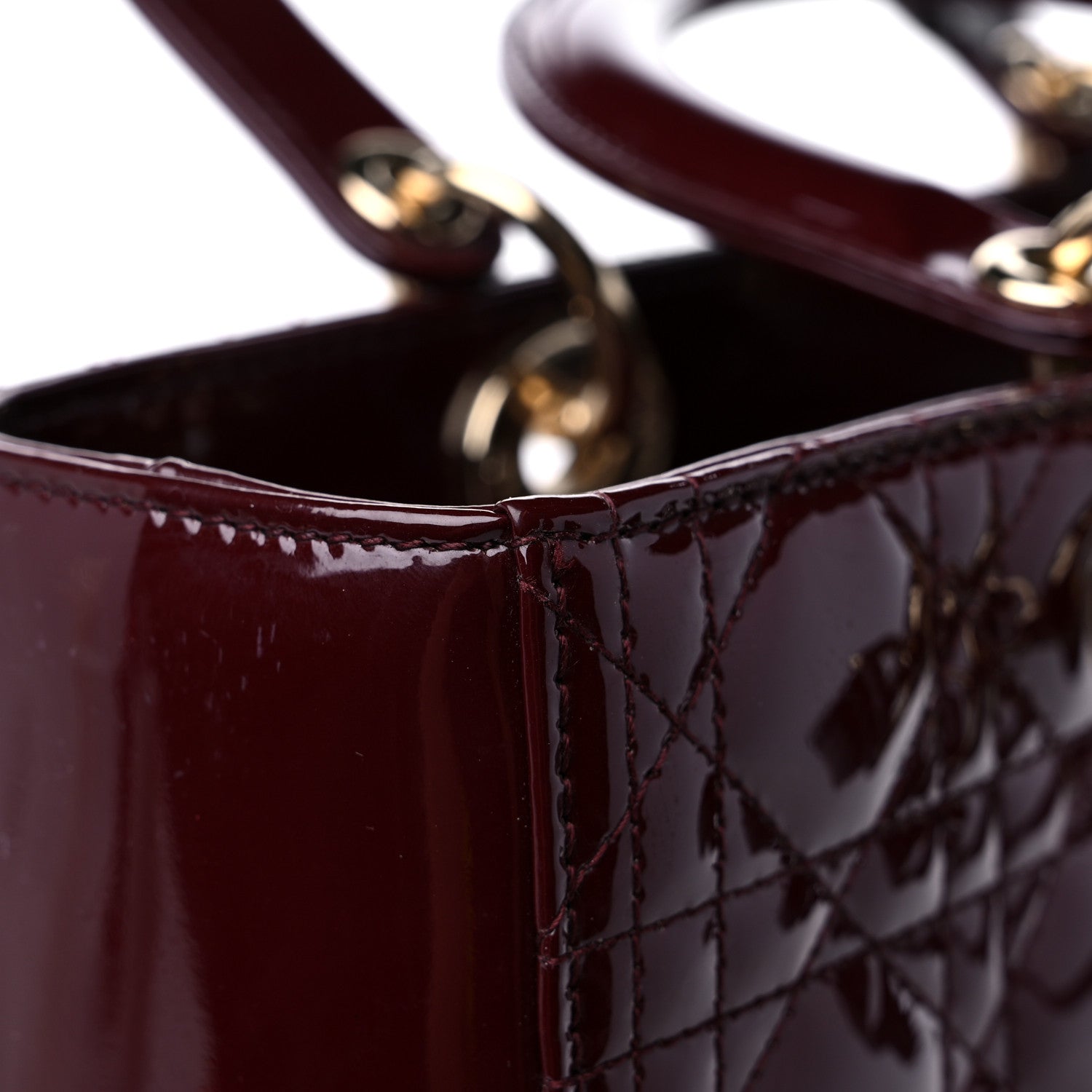 Christian Dior Patent Cannage Large Lady Dior Burgundy 12 of 12