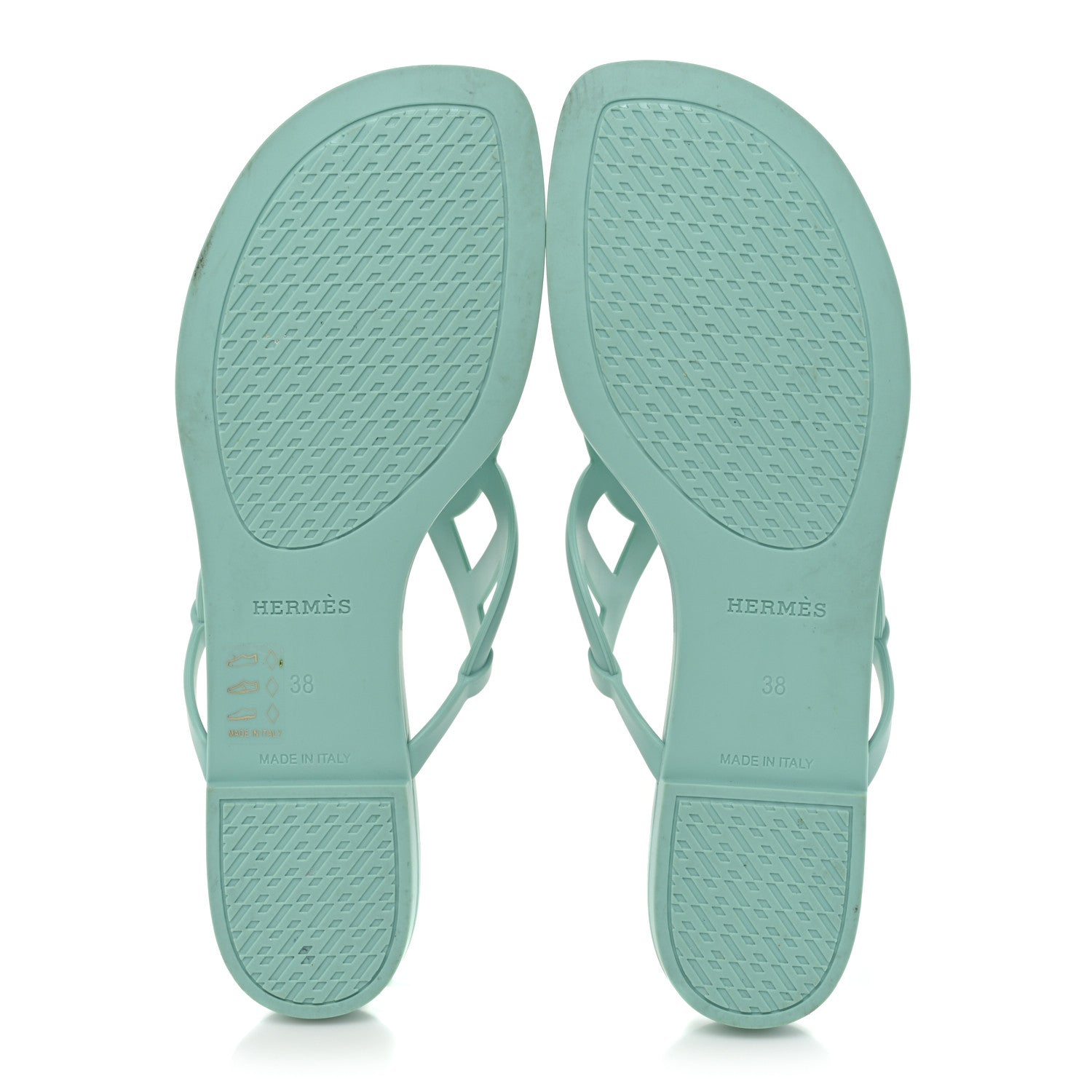 Hermes Rubber Womens Egerie Sandals 38 Vert Embrun 5 of 10