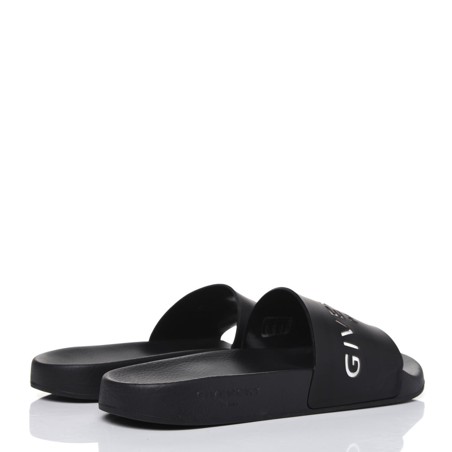 Rubber Logo Pool Slide Sandals 41 Black