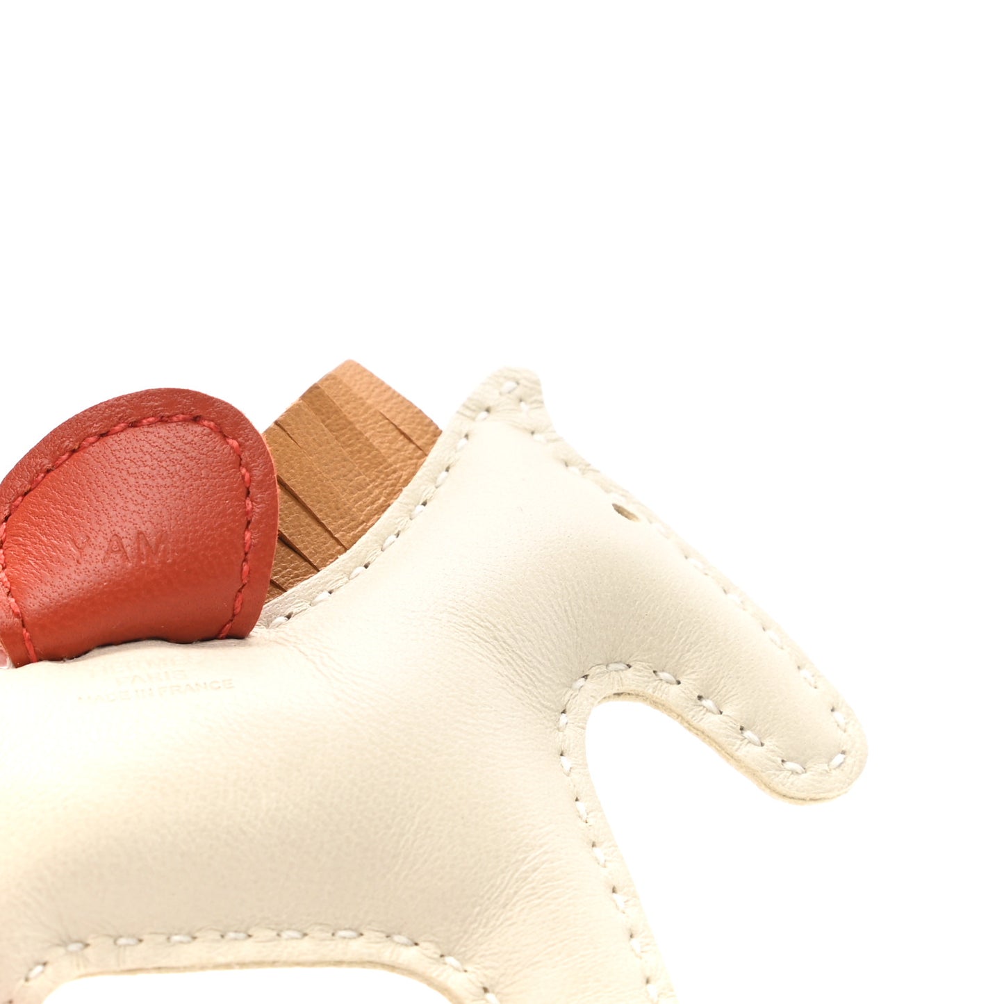Milo Lambskin Grigri Rodeo Horse Bag Charm PM Craie Sesame Cornaline