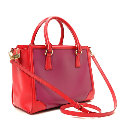 Salvatore Ferragamo Printed Calfskin Gancini Tote Red Purple 3 of 10