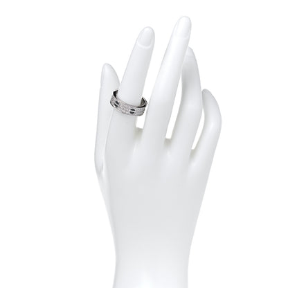 Cartier 18K White Gold Diamond Ceramic LOVE Paved Ring 56 7.5 2 of 6